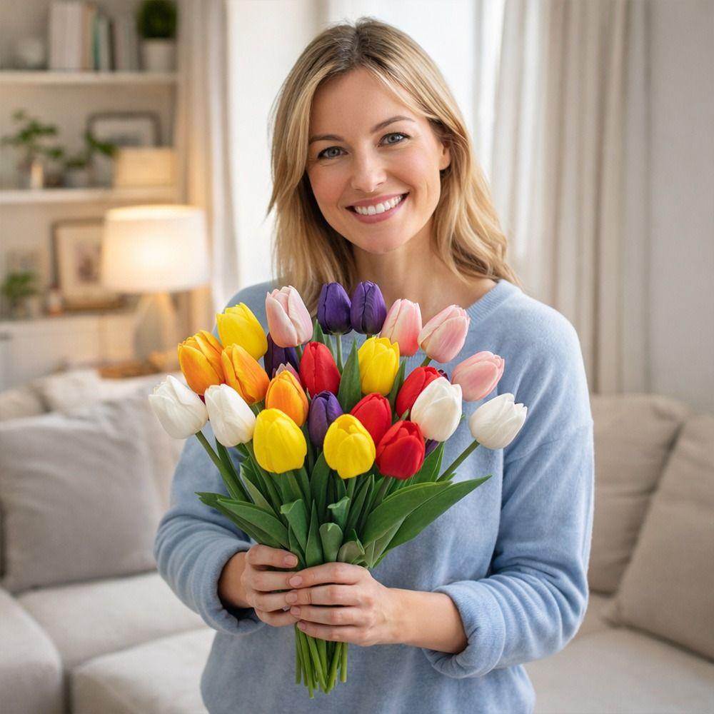 Floral Arrangement Simulation Flowers 9 Heads Flower Bouquet Fake Flower  Home Decoration
