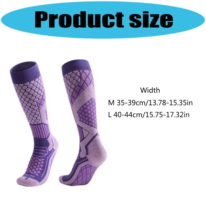 Extreme Cold Weather Ski Socks Thermal Insulated Cotton Blend Reinforced Heel Toe Stockings Unisex Outdoor Activity