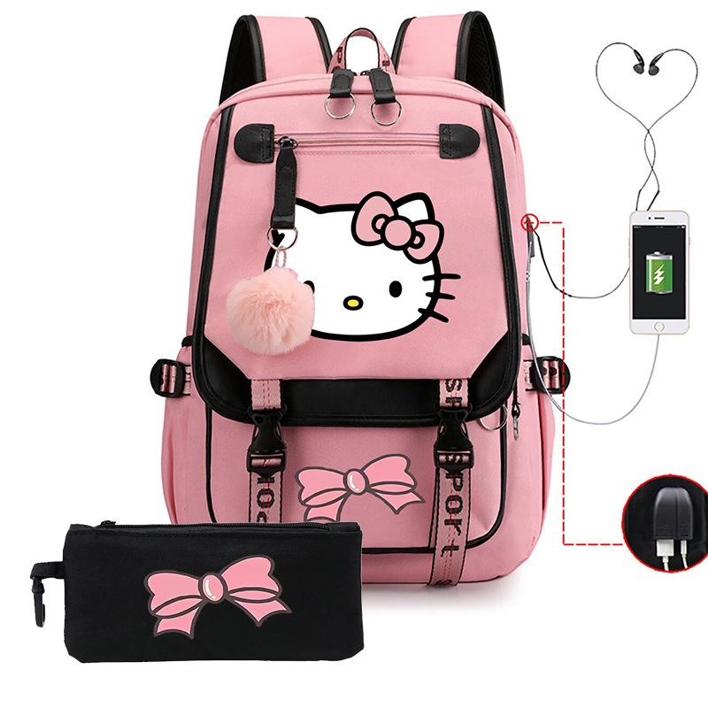 Cute Cartoon Printed Backpack Female Japanese Sweet Small Fresh Primary And Secondary School Student Schoolbag
