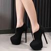 Scarpe col tacco alto da donna Eilyken, eleganti, con plateau solido, stile di strada, punta tonda, traforate, tacco a spillo estremo, scarpe da pole dance