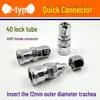 8mm Air Pipe Pneumatic C-Type Quick Connector with Long Tail, 4-Point External, 2-Point Internal Thread, Male & Female Heads