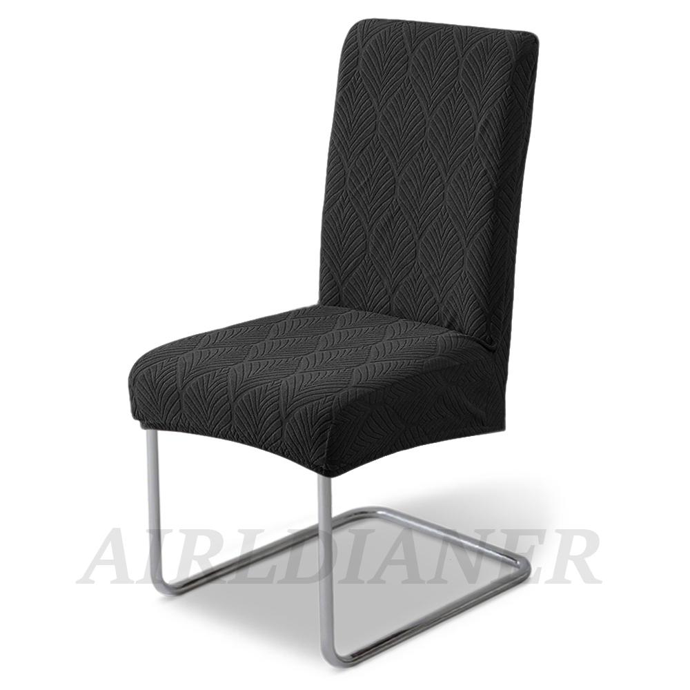 Waterproof Fabric Chair Cover Leaf Pattern Jacquard Chair Seat Slipcover Piain Dining Seat Case with TPU Membrane Restaurant