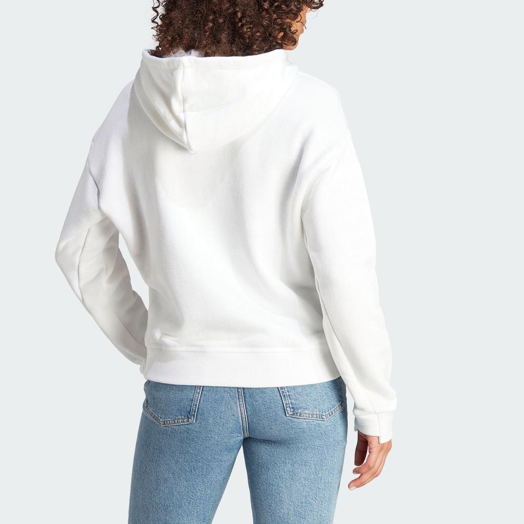 Adidas Jednobarevná sportovní ležérní mikina s kapucí dámská mikina bílá IU3173