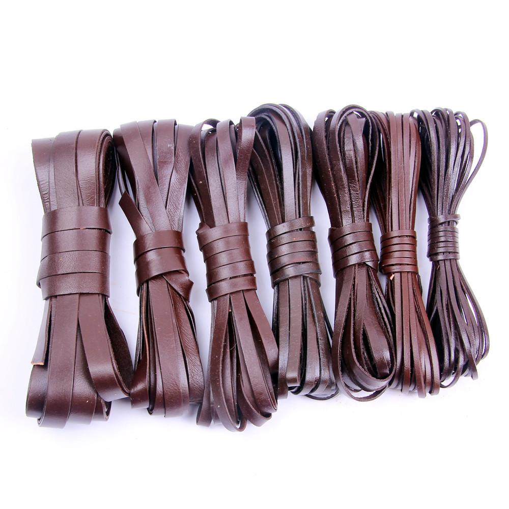 Diy Rope 1Mm Thick 3Mm Wide Rope Braided Rope Leather Strip Rope Vegetable Tanned Leather Flat Leather Rope Cowhide