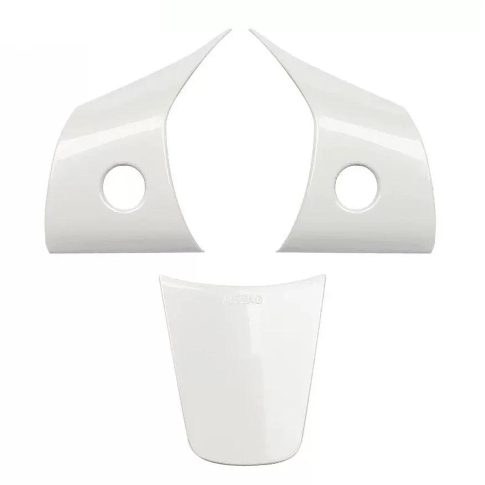 

Отделка рулевого колеса автомобиля из матового АБС-пластика под карбон для Tesla 2024/2024, аксессуары для модификации интерьера для Tesla Model 3 Model Y белый