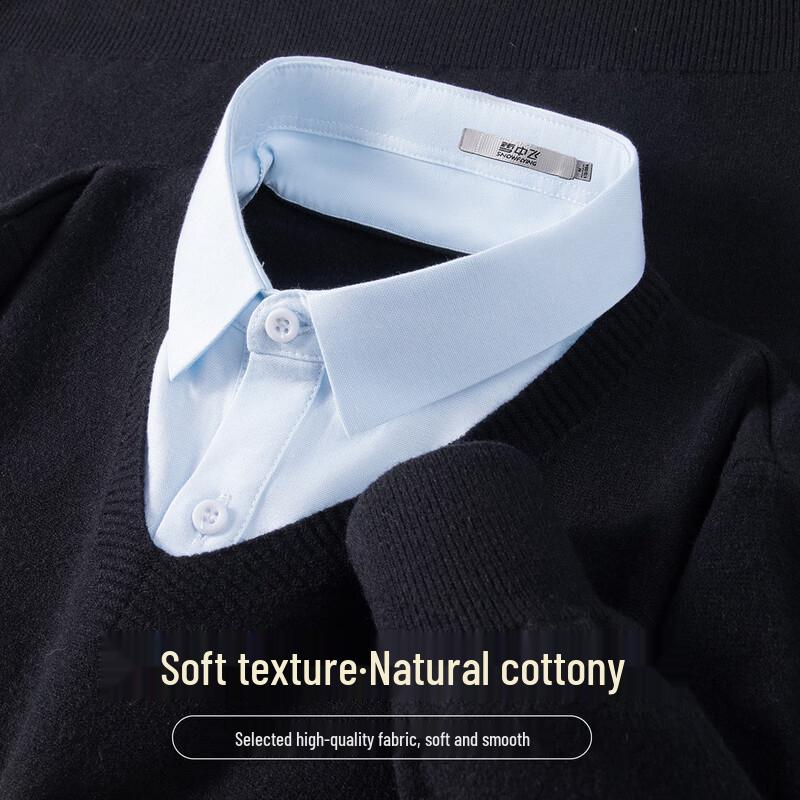 

SNOWFLYING Men s Warm Shirt Collar Long Sleeve Pullover Sweater 3XL