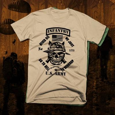 Armee Infanterie T-Shirt 11 Bravo Irak Afghanistankrieg Kampfveteran Militär Stirb Nie