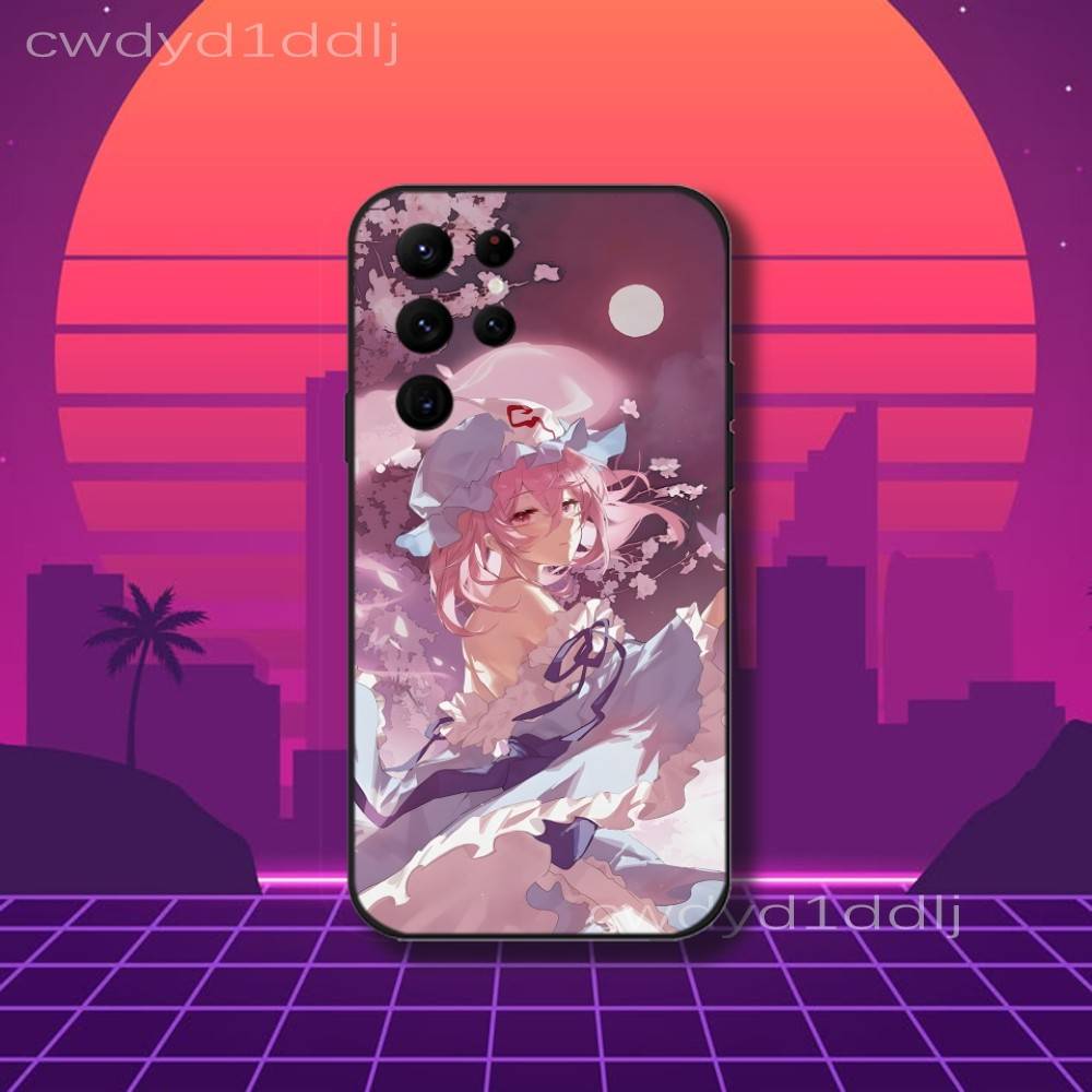 Saigyouji Y-Yuyuko Anime Phone Case For Samsung S10,S21,FE,S21 ,S26,S25,S24,S23,Ultra,S9,S22,Plus Black Shell Cover