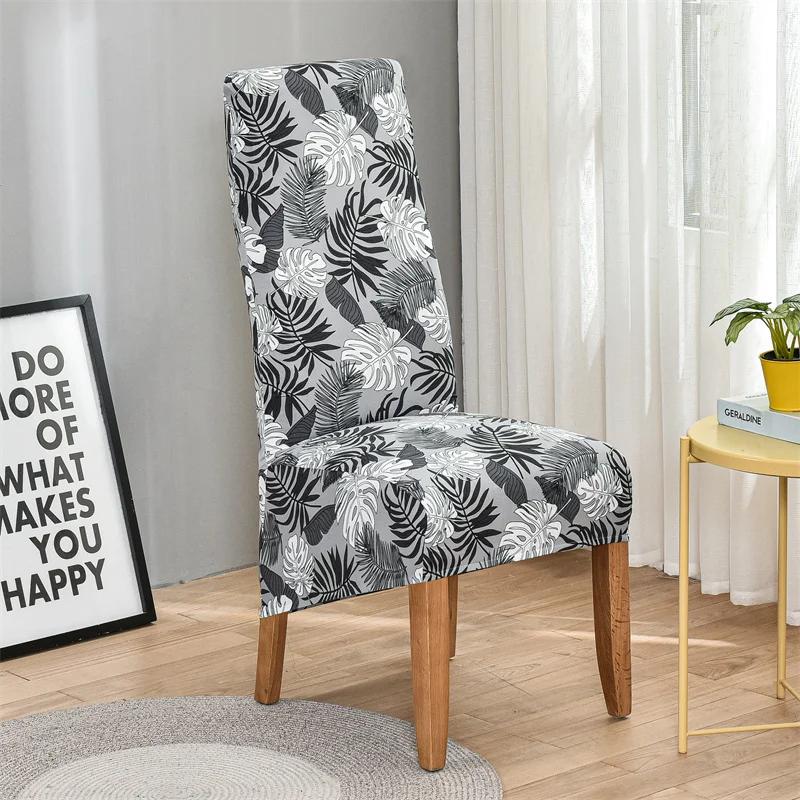 

Pastoral Style Long Back Chair Cover XL Size High Back Chair Covers King Back Chair Slipcovers Nordic for Kitchen Hotel Banquet 1 Pc