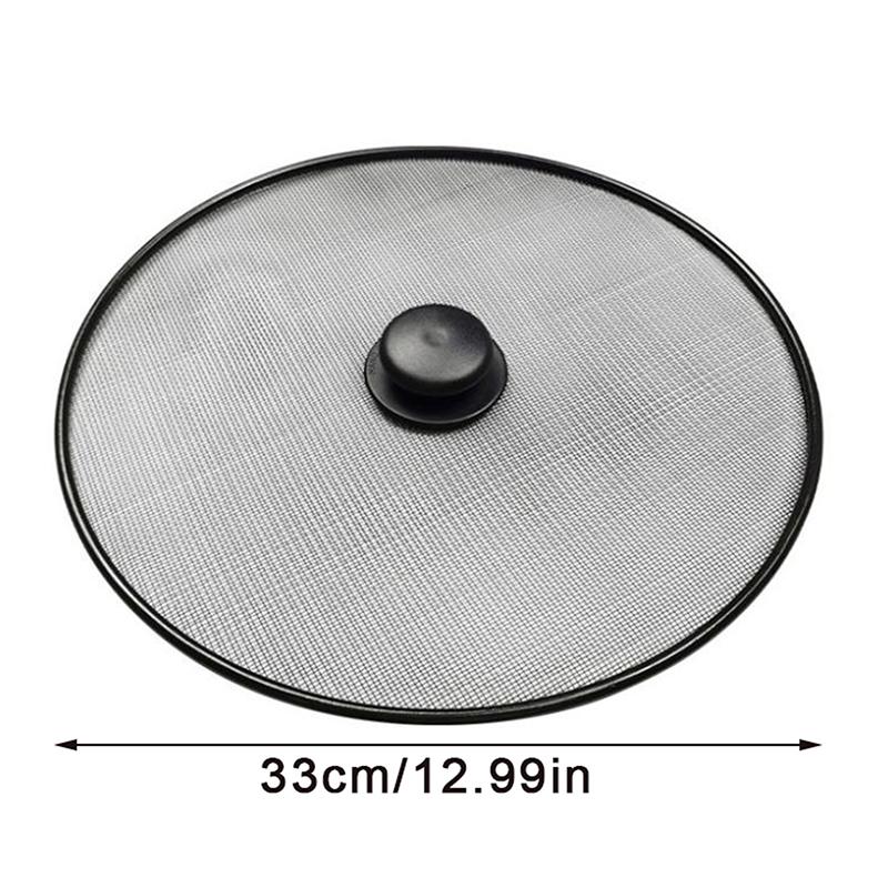 Black Splatter Screen Anti Grease Frying Pan Oil Splash Guard Lid Fine Mesh Splash Guard Cover Lid Kitchen Tools