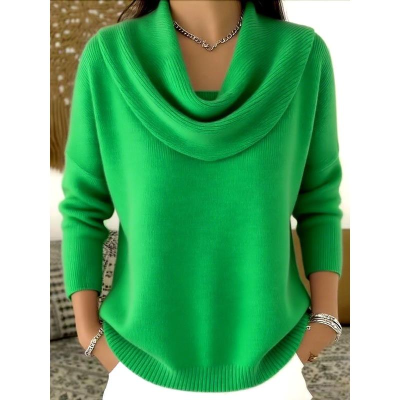 New Autumn/winter Women's Pure-color Long-sleeved Tops and Sweaters