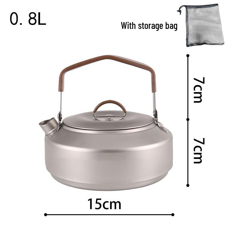304 Stainless Steel Titanium-Plated Outdoor Camping Kettle, Available in Multiple Capacities and Colors