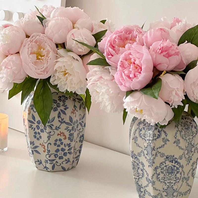 Ceramics Flower Vase Decorative Vase Desktop Ornament Table Decoration Flower Arrangement Holder Ceramic Vase Flower Pot