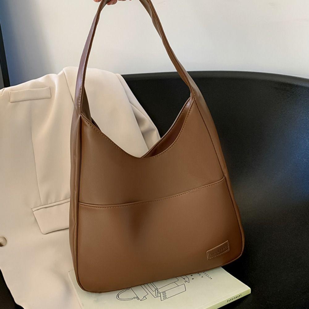 PU Leather Minimalist Tote Bag Large Capacity Ladies Handbags Leisure Single Shoulder Bag  Women