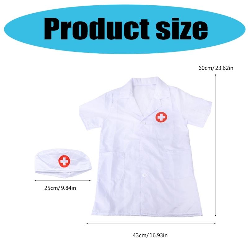 Kids Doctor Coat Set Children Cosplay Dressing Up Doctor Costume for Boys and Girls Cosplay Halloween Doctor Costumes