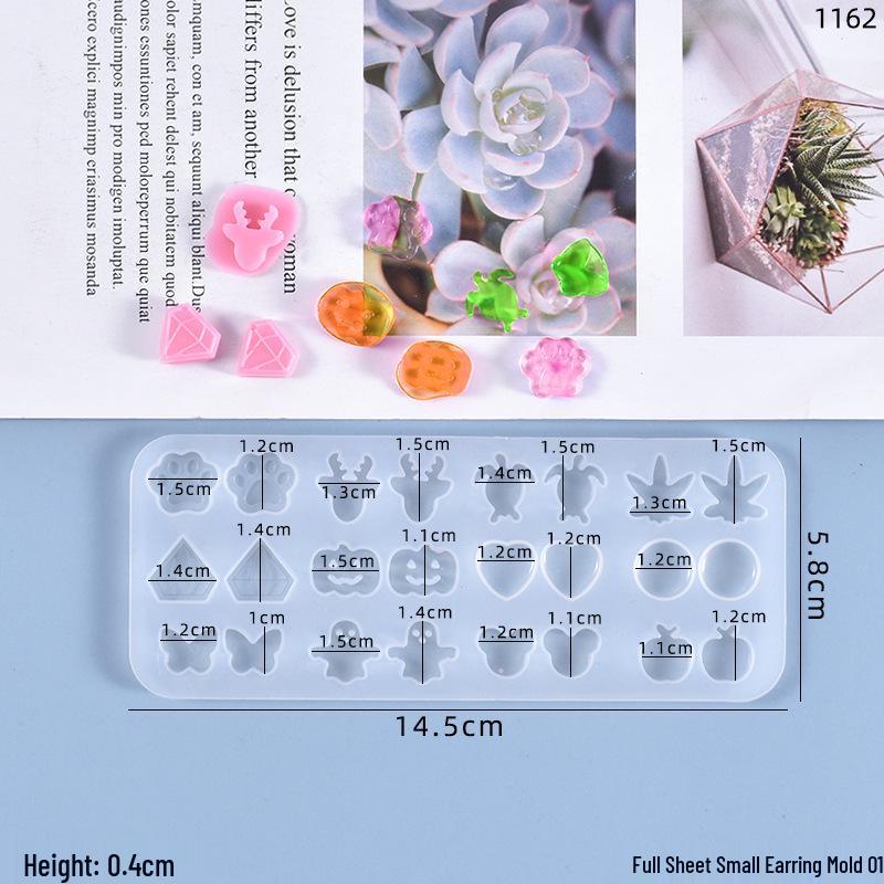Poppy DIY Crystal Epoxy Mold for Mini Earrings & Charms - Silicone Dangle Earring Sheet.