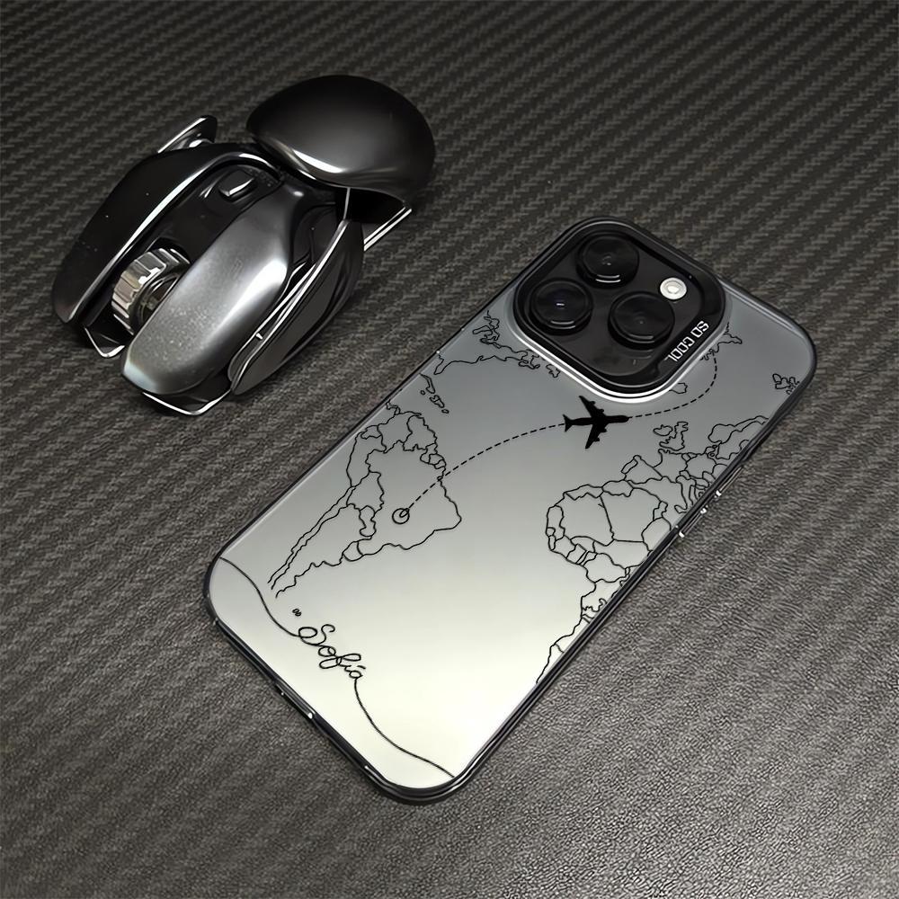 Travel-nspired Airplane Route Desian Phone Case For iPhone 15 14 13 12 11 16 Pro Max 16E 7 8 Plus X XR XS SE2 Soft Cover