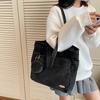 Denim bag women's large-capacity autumn and winter versatile casual shoulder bag student class tote bag