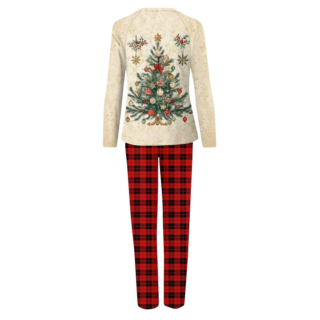 Christmas Prints Family Matching Long Sleeve Tops+Pants Set Family Matching Sets