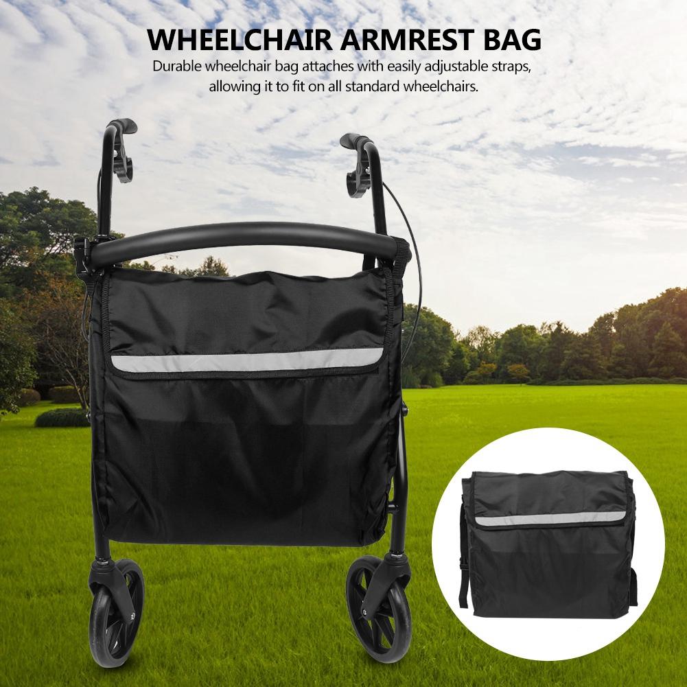 Bärväska för elrullstol Förvaringsväska Organizer Tillbehör för rullstol(Svart)