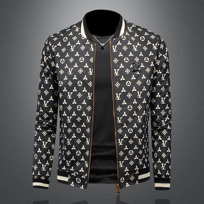 Spring and Autumn New Stand-Up Collar Jacket Men's European Station Fashion Trend Printed Slim-fit Versatile Casual Jacket JK9048