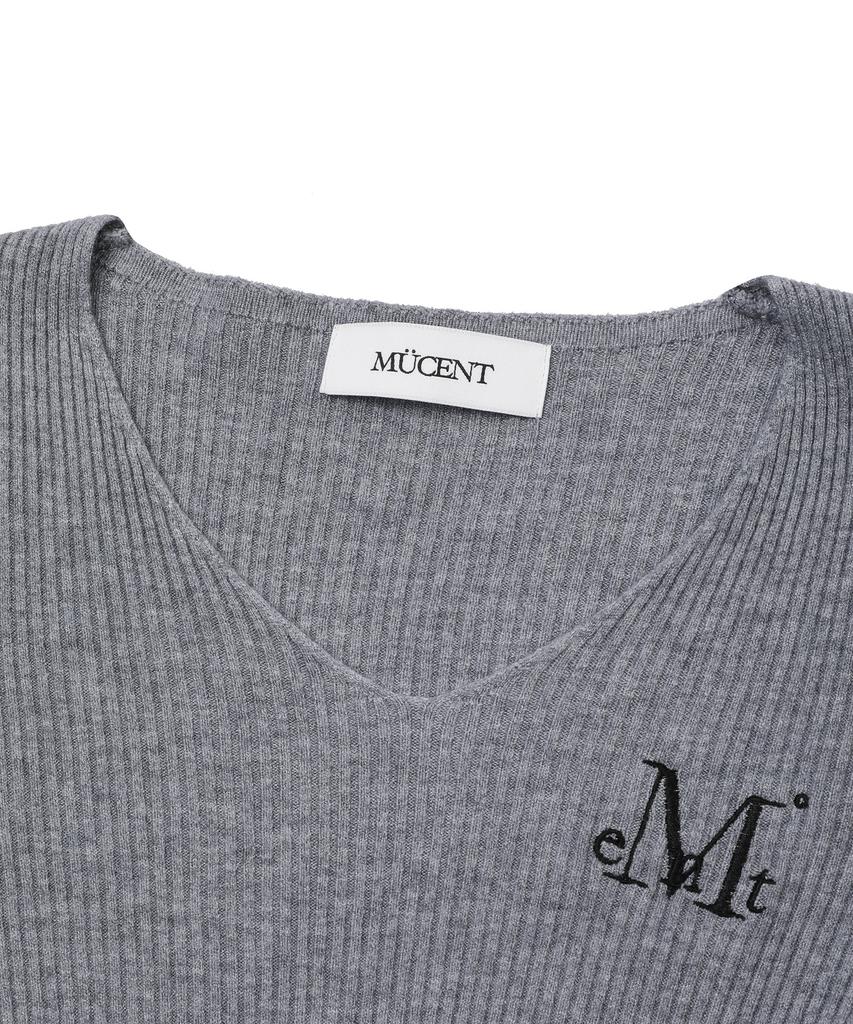 Mucent Madol V-Neck Crop Ribbed Knit (3 Colors)