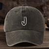 Fashionable Baseball Cap with Letter J Printed on It Casual Fishing Cap Travel Sun Visor Duckbill Hat