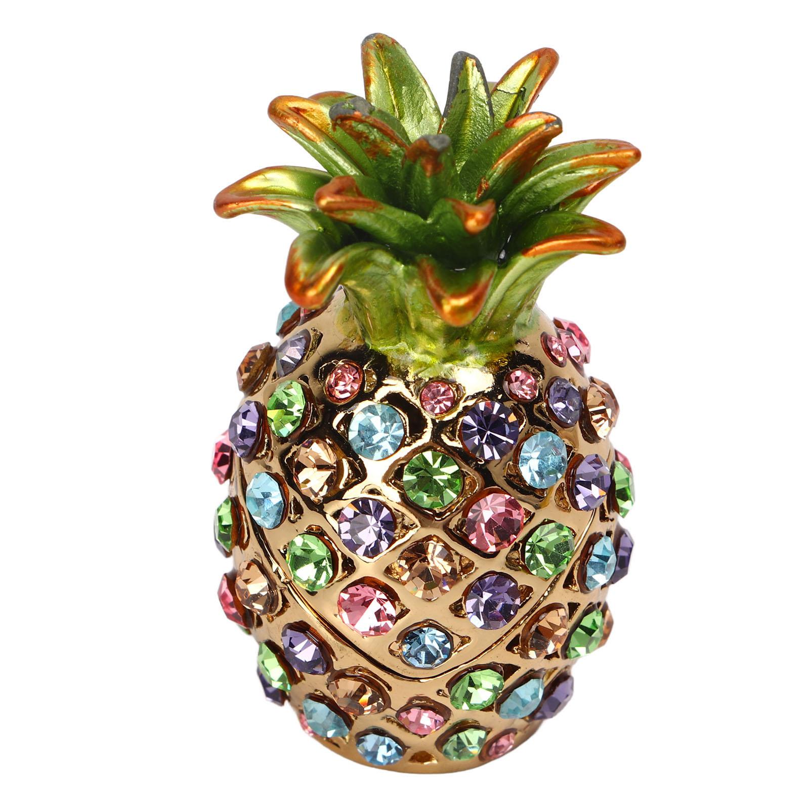

Миниатюрная шкатулка-ананас из сплава со стразами, ярких цветов, широкого применения, шкатулка с драгоценностями для
