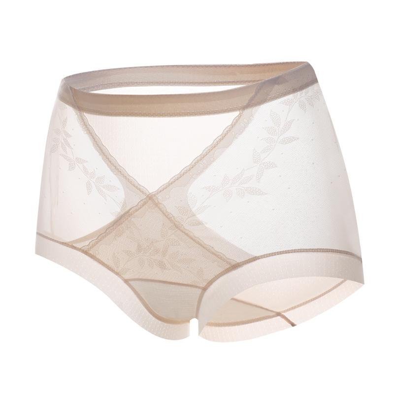 Ladies Spring and Autumn Cross Breathable Antibacterial Non Scar Body Shape High Waist Lift Hip Belly Triangle Briefs
