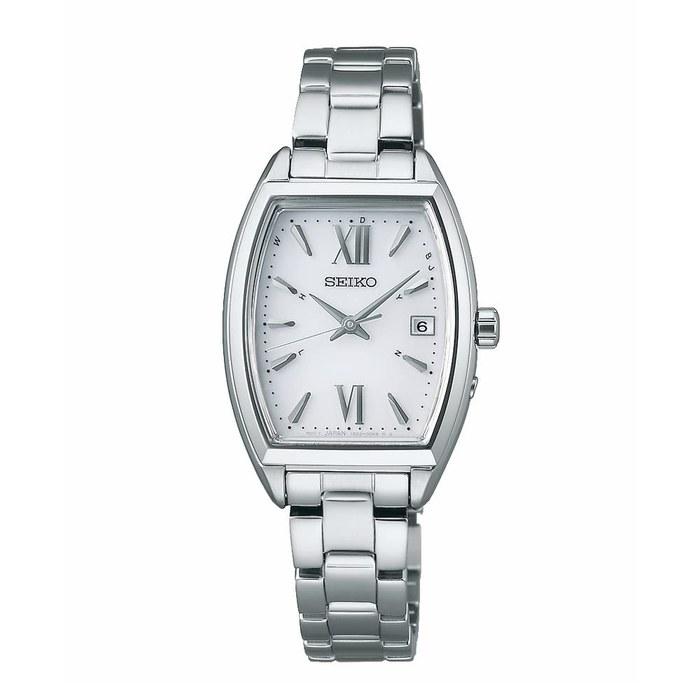 Seiko Selection SWFH125 S Series Ladies Watch, Solar Radio Sync, Full Auto Calendar, White Dial, Stainless Steel