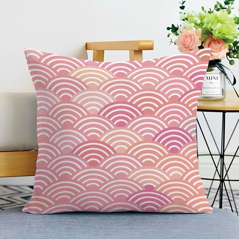 Pink Girly Print Decorative Pillowcase Bedroom Living Room Square Cushion Pillowcase