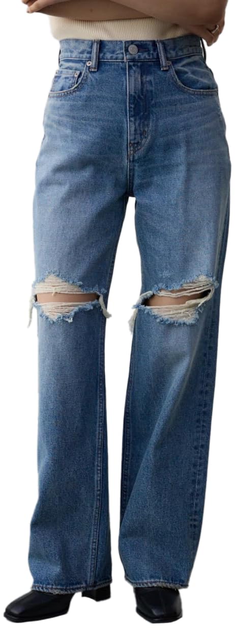 AZUL by moussy AZUL DENIM Потертые джинсы Wide Leg, Женские, 250ISC11-239J, Размер S/L/BLU