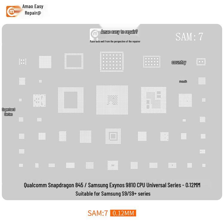 Amao Suitable Solder Paste Stencil for Samsung S20/S21/A70/A90/J720/S10+/Note10 Multi-Purpose Chip