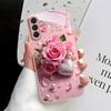 Pink Cute Animal Phone Case For Samsung S26 Ultra S25 Plus Case Samsung S24 Ultra S23 S22 S21 S20 FE Cases Hard Glass Back Cover