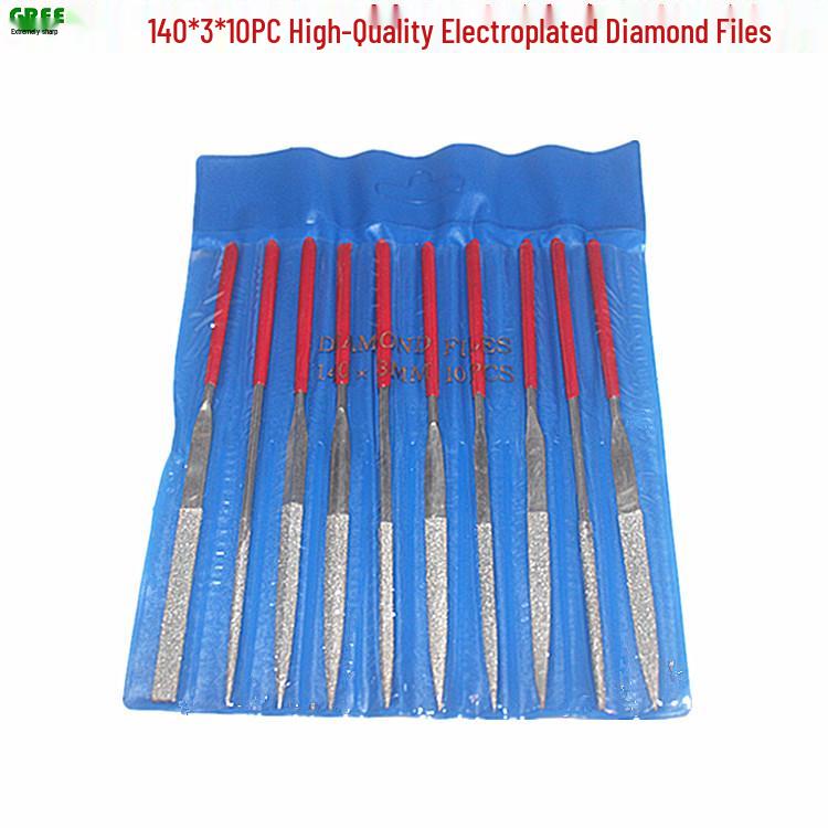 Assorted Electroplated Diamond File Set 140*3*10 Mixed Set 10 pcs