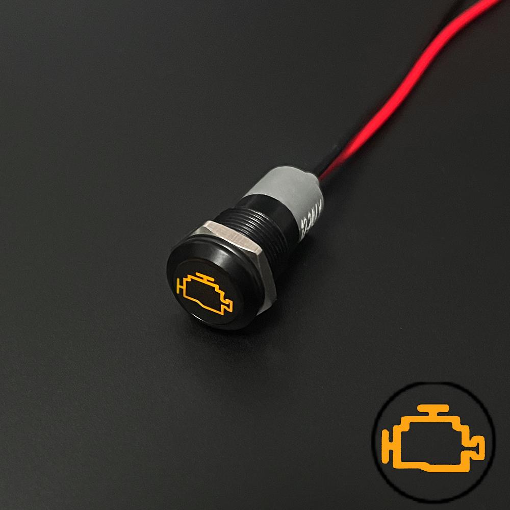 8/12/14MM Black Housing Metal Indicator Light Waterproof Car LED Pilot Signal Lamp Panel Dashboard Warning 12V 24V Customization