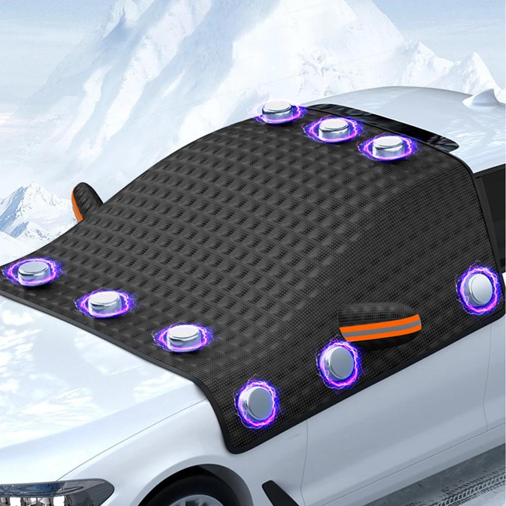 Car Windshield Snow Cover with 12 Magnets on The Inside Fit for Cars Trucks SUVs with Magnetic Closure