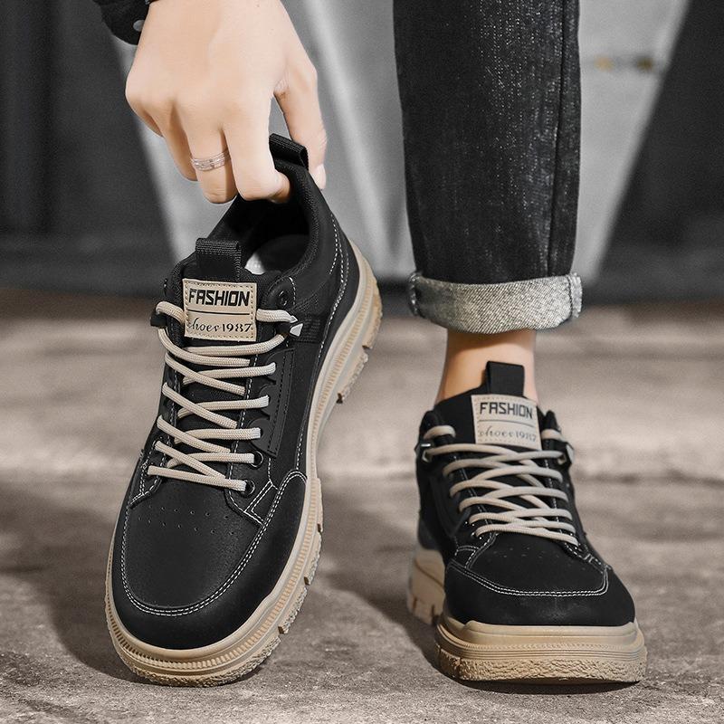 Autumn Men‘s Workwear Style Martin Boots Casual Sports Work Waterproof Thick-Soled Wear-Resistant High-Top.