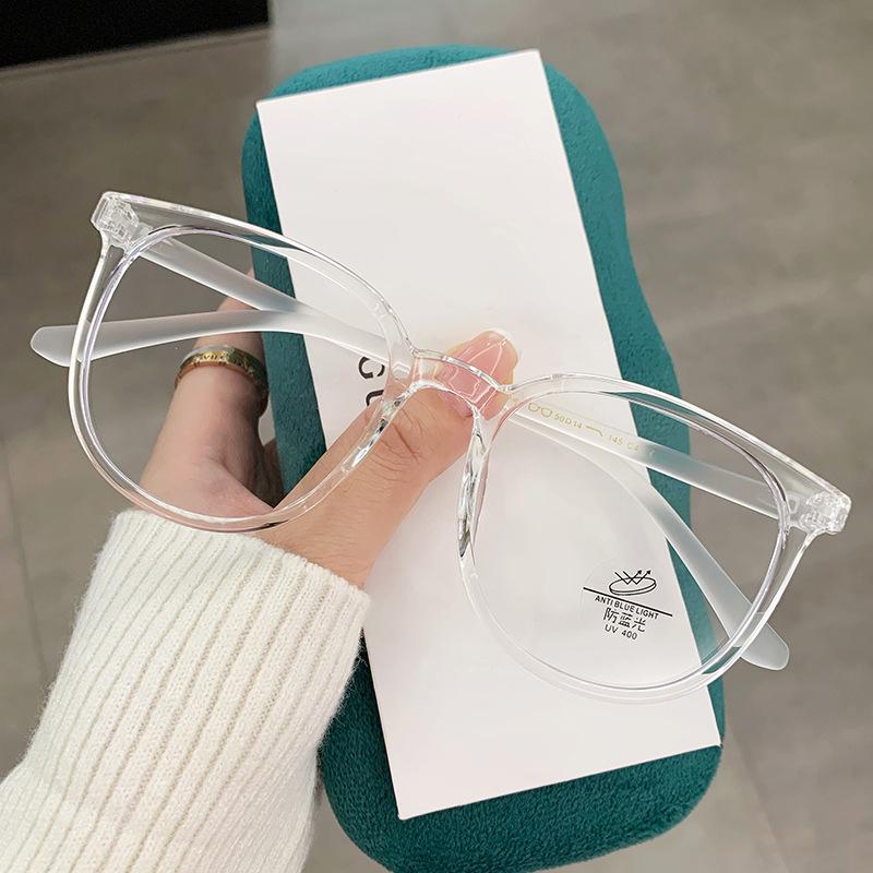 Brown Frame Glasses, Men'S And Women'S Tide Anti-Blue Light Glasses, Can Be Equipped With High-Degree Flat Glasses Tr1144