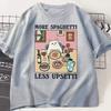 Modisches Muster T-Shirt 100% Baumwolle bedruckt mit einfachen Mustern locker und lässig atmungsaktives T-Shirt