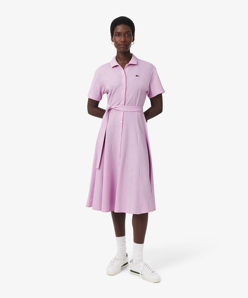 Lacoste Women'S Fit-And-Flare Belted Polo Dress Ef9621-56G Z4H