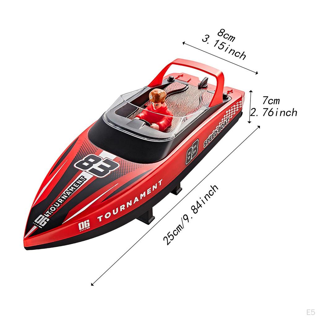 Remote Control Boat Gift Fast Speed Summer Water Toy for River Lakes Bathtub