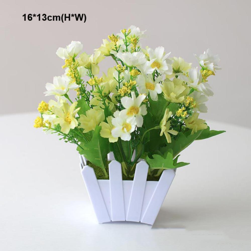 10 Styles Artificial Flowers Plastic Fake Flower Potted New Simulation Plant  Home Decor