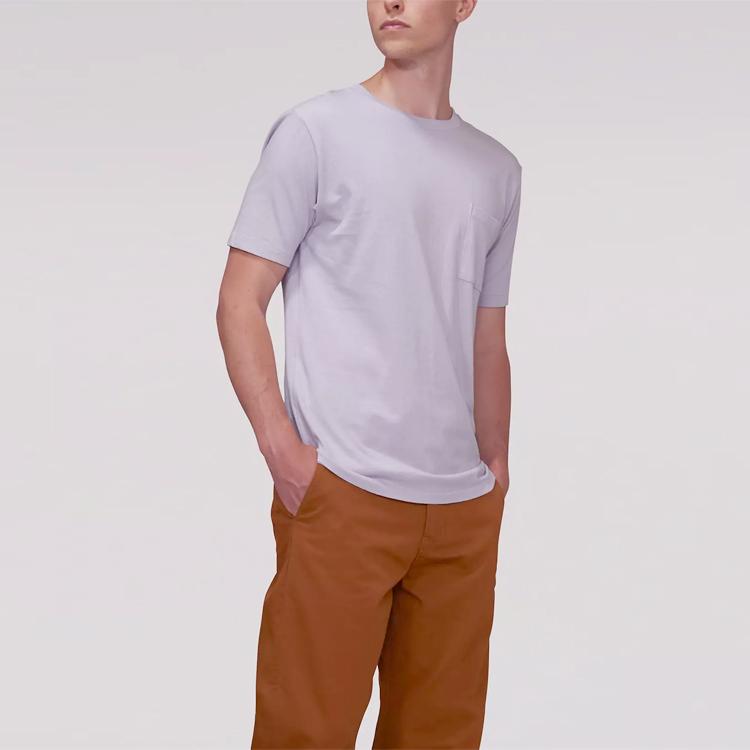 Levis Round Neck Single Pocket T-Shirt Men Tops Purple 29248-0067