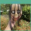 Gruselige Langhaar-Momo-Maske Plastik Halloween Horrorfilm-Party Kostüm Requisite