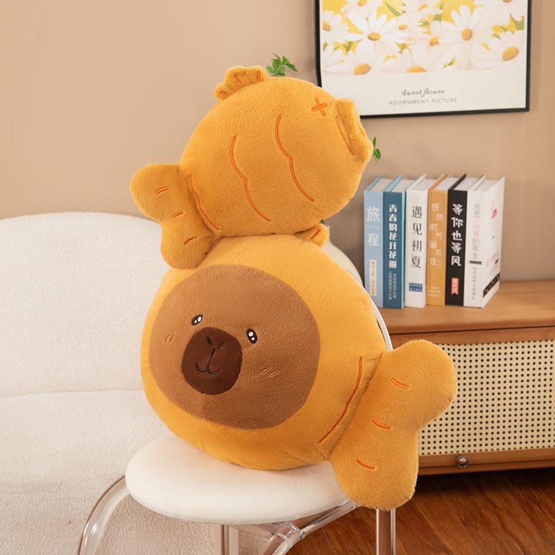 Plush Capybara Taiyaki Toy Cute Cartoon Children Holiday Gift Cuddle Doll Soft