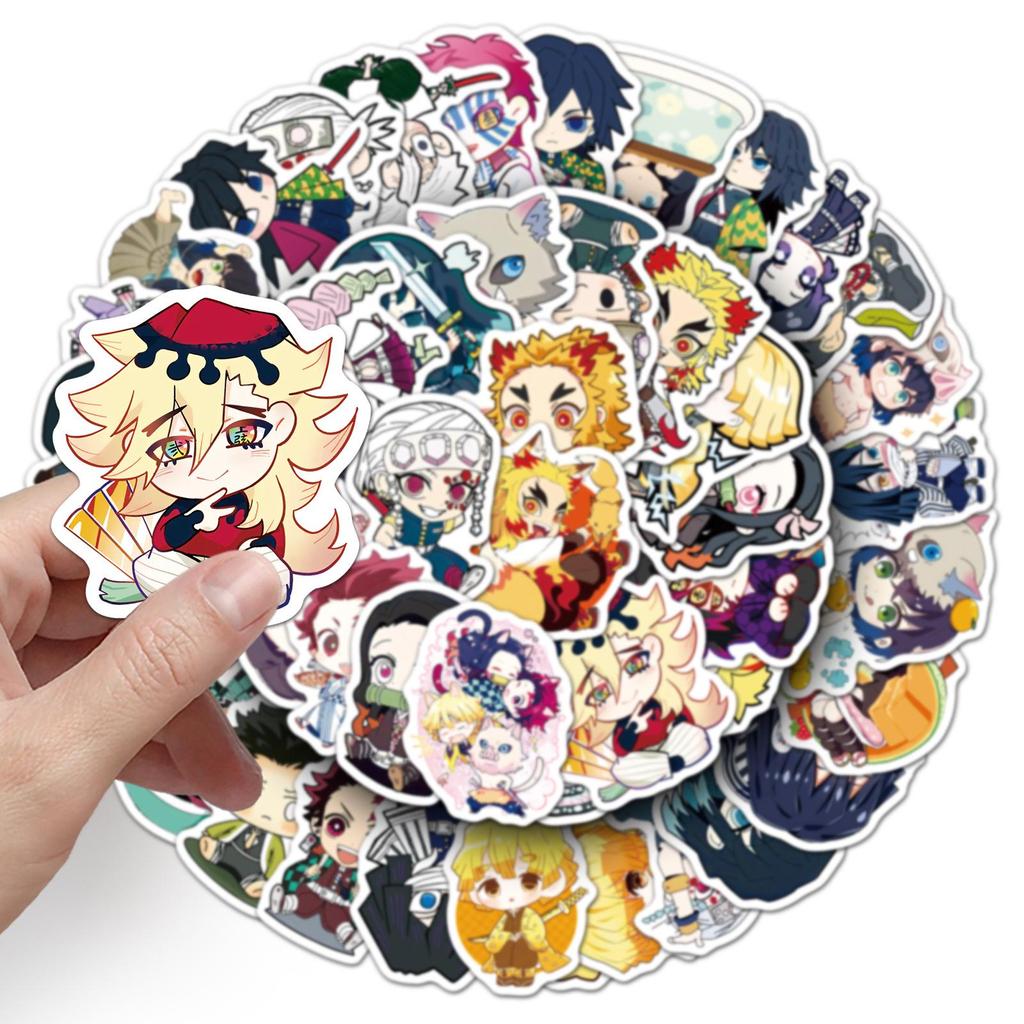 50-Piece Cute Demon Slayer Anime Stickers: Tanjiro & Characters for Journal or Motorcycle Graffiti
