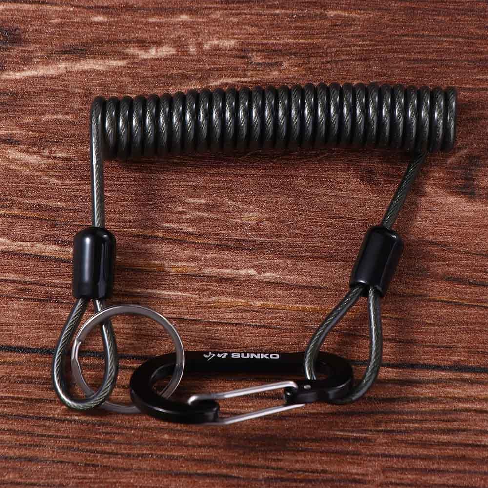 Key Lanyard Key Cord Fishing Missed Rope Fishing Coiled Lanyard Wire Spring Rope Fishing Lanyard