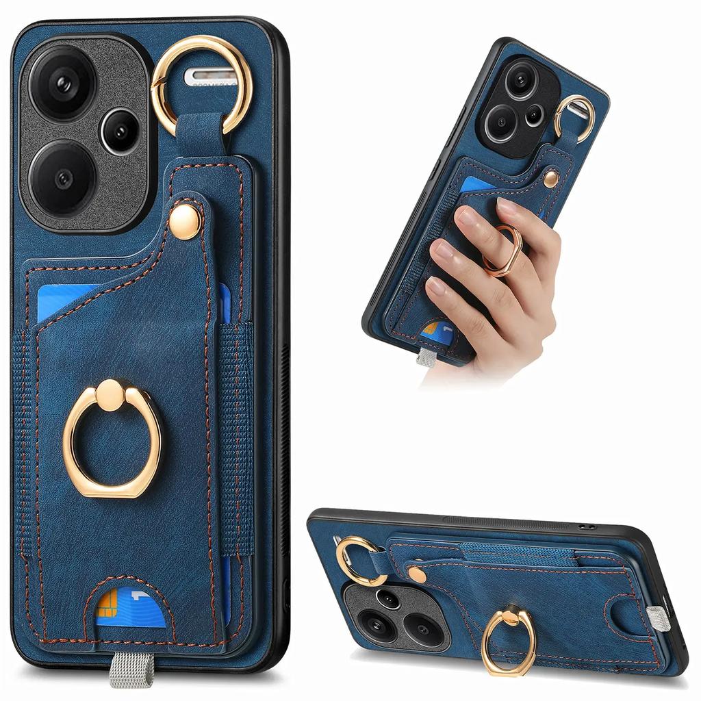 Ring Holder Cards Solt Wallet Leather Case For Xiaomi Redmi Note 13 12 Pro Plus 13C 12T 11T POCO X6 X4 X5 F5 Bag Magnetic Cover