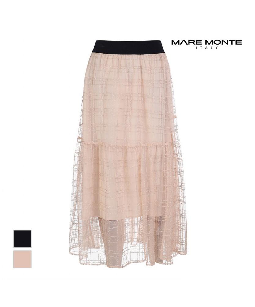 MAREMONTE See-Through Color Block Long Skirt_M226Msk30S0